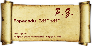 Poparadu Zénó névjegykártya